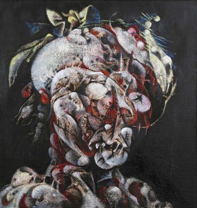 Der Sommerhut. 2009, Öl auf Leinwand, 40x38 cm