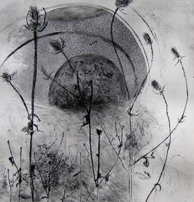 Christine Dockhorn: Wohin (Disteln). 2010,  42x30,5 cm