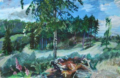 Donata Hillger: Frühjahr. 2011, Acryl auf Papier, ca 35 x 50 cm