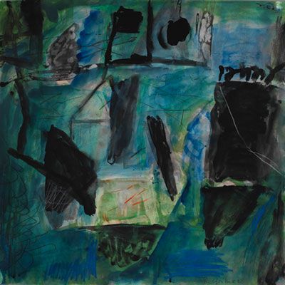 Ecluse I. 2002, Deckfarbe, 52 x 52 cm