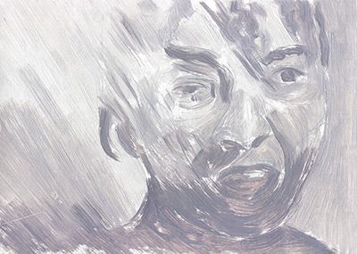 Ines Brands:  aus der Serie HYSTERIE & ANGST, 2018, Öl auf Papier