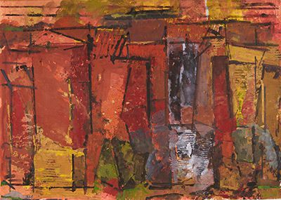 Johannes Müller: Stadtmauer, 1999, Gouache
