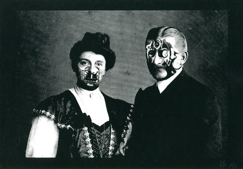 forschungsgruppe kunst: Analoge-Eingabeeinheit 3.1 (aus der Reihe Analoge-Eingabeeinheit). 2015, Siebdruck auf Aquarellpapier