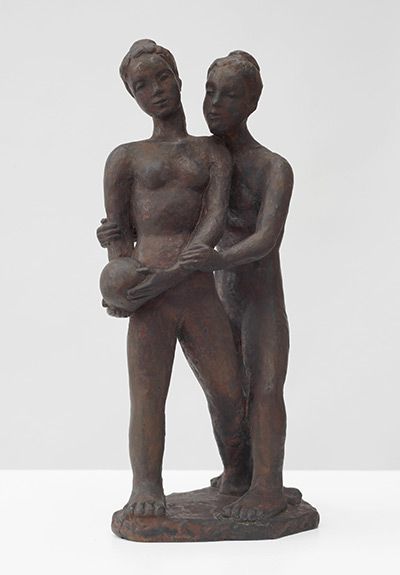 Margarete Scheel: Ballspielerinnen, o. J., Bronze (Leihgabe Kulturhistorisches Museum Rostock)