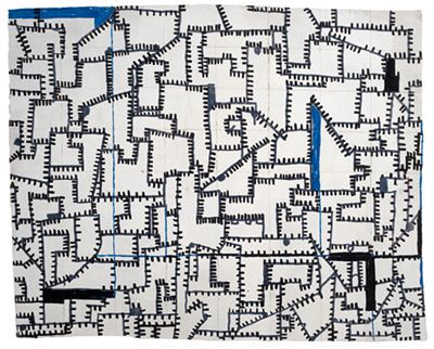 Hanns Schimansky: o.T. Kreide, Faltung, Tusche auf Papier, 2009