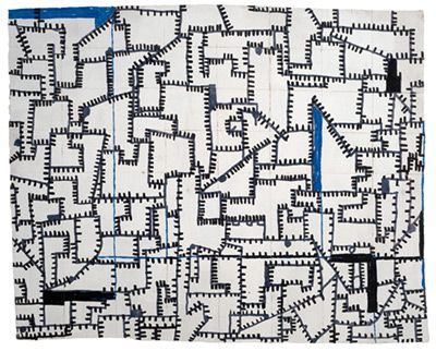 Hanns Schimansky: o.T. Kreide, Faltung, Tusche auf Papier, 2009