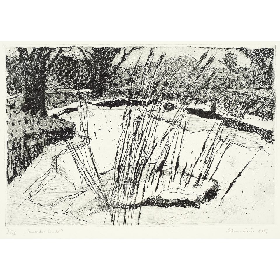 Sabine Curio: Tauende Bucht. Aquatinta, 1994, 20x30 cm