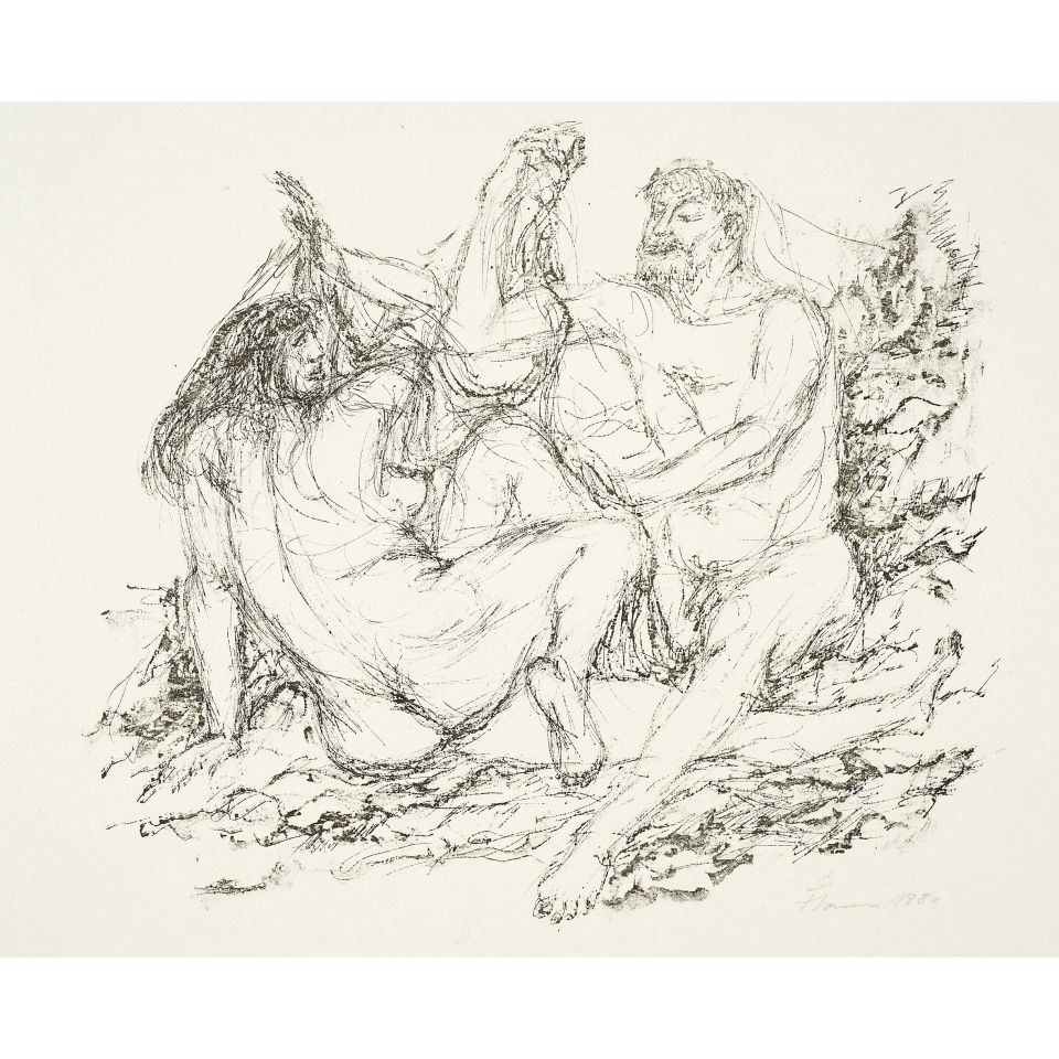 Fritz Cremer: Liebespaar. Lithografie, 1980, 39x52 cm