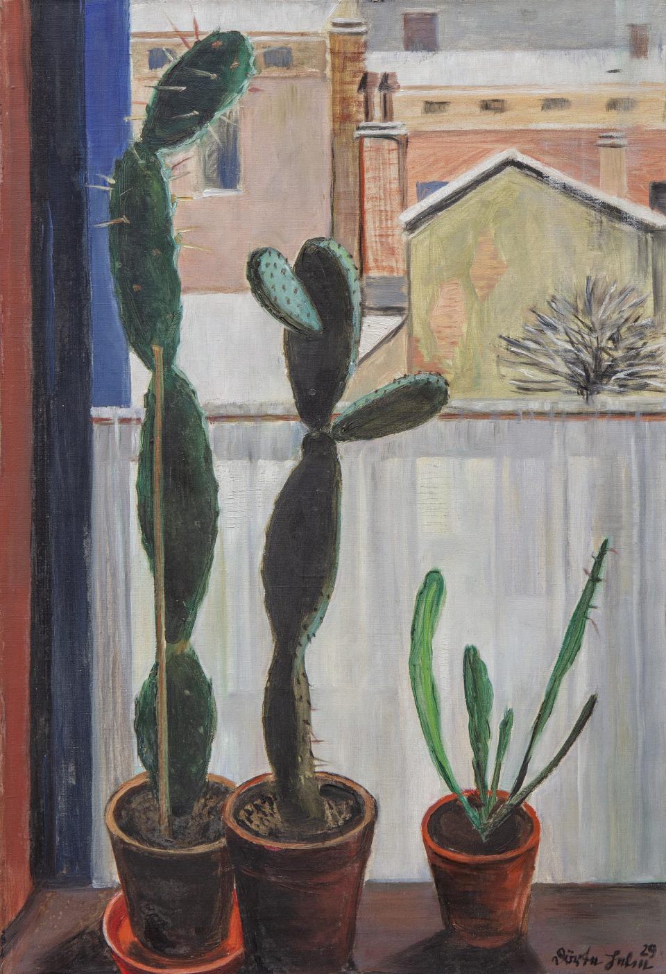 Dörte Helm: Kakteen im Winter. Öl auf Leinwand, 1929, Leihgabe Kunstmuseum Ahrenshoop