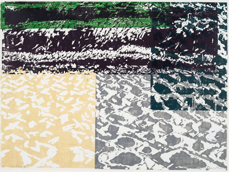 Matthias Mansen: Seestück V. 1999, Farbholzschnitt