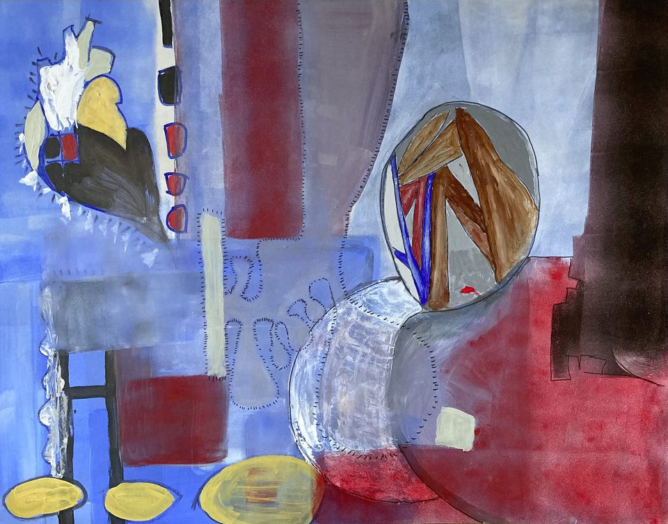 Matthäus Straßenburg: Diastole. 2021, Mischtechnik auf Pappe, 100 x 80 cm