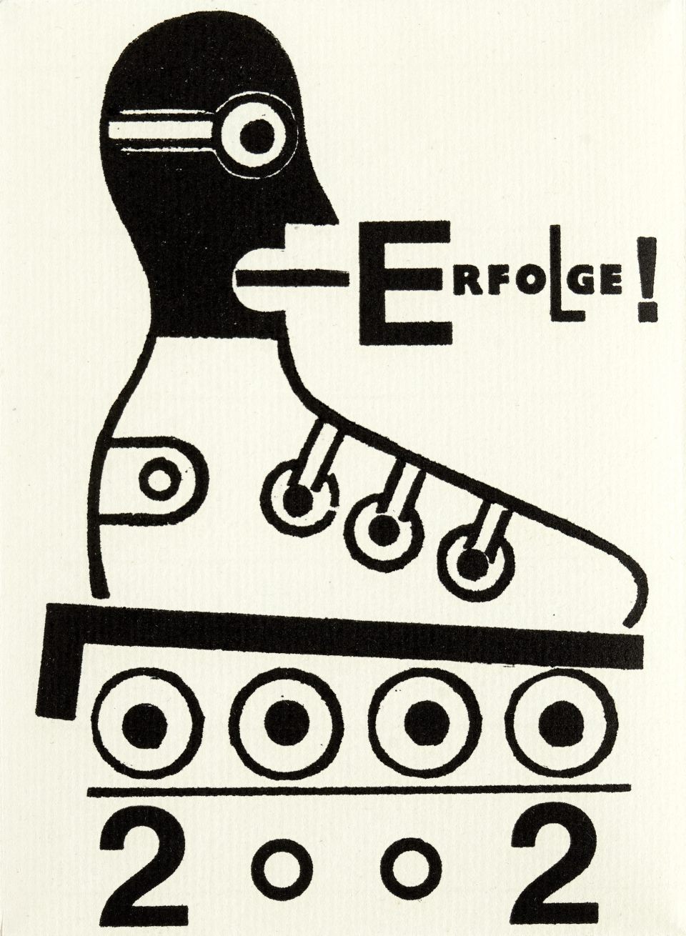 Hans Ticha: Erfolge (Neujahrsgruß) 2002. Hochdruck, 2001