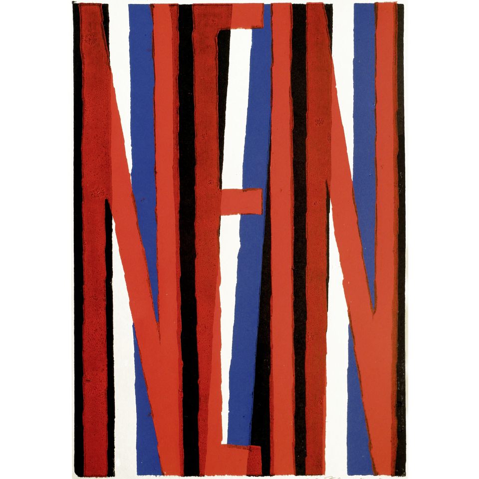 Wilfried Schröder: An Wladimir Putin. Farbholzschnitt, März 2022, 42,5 x 30 cm