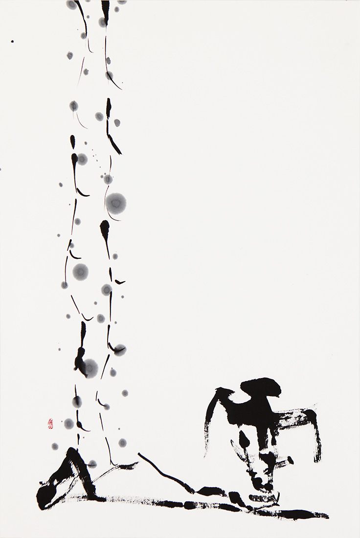Honjo Kenseki / Snow Mountains / chinesische Tusche und Kohle / 2016