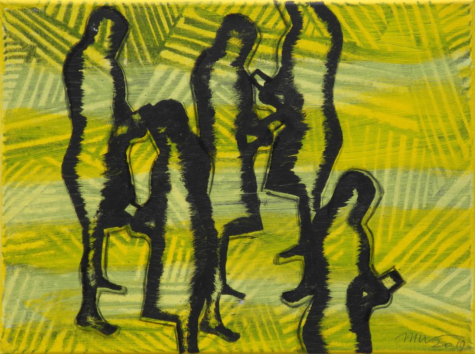 Matthias Wegehaupt: Smartphone. Acryl/Leinwand, 2019, 30x40 cm