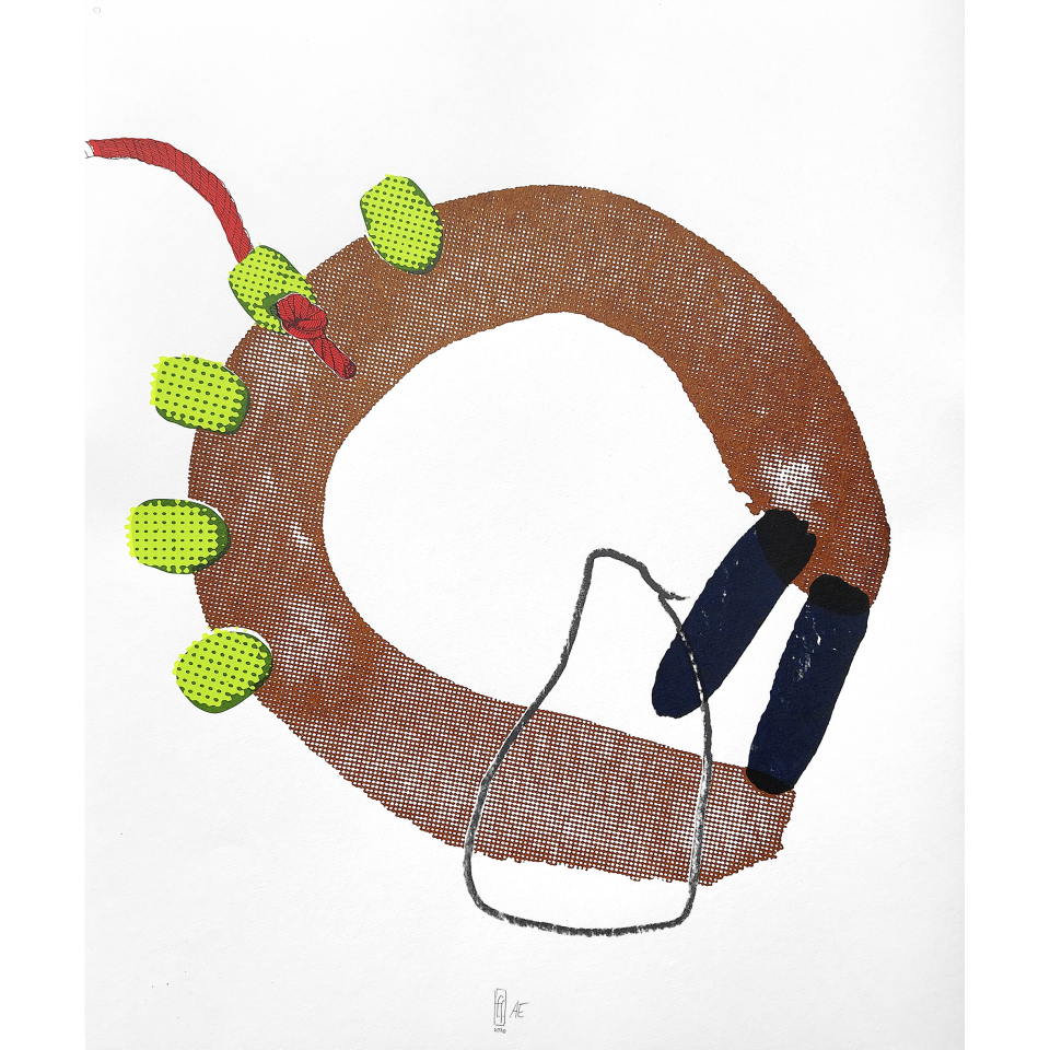 Felix Fugenzahn: Nanu?. Siebdruck auf Papier, 2021, 60x50 cm