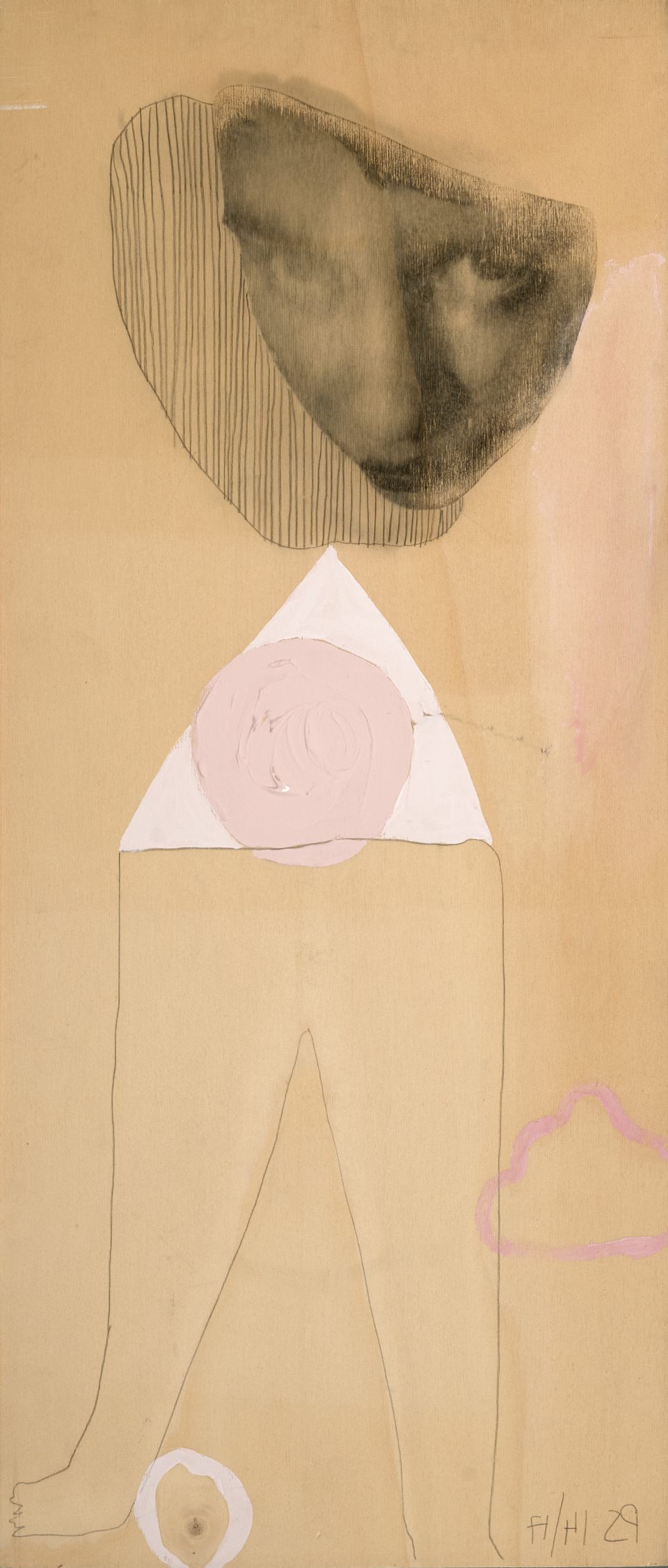 Pauline Stopp: Find me, Acryl und Bleistift auf Sperrholz, 2014/17, 70x30 cm (740,00 €)