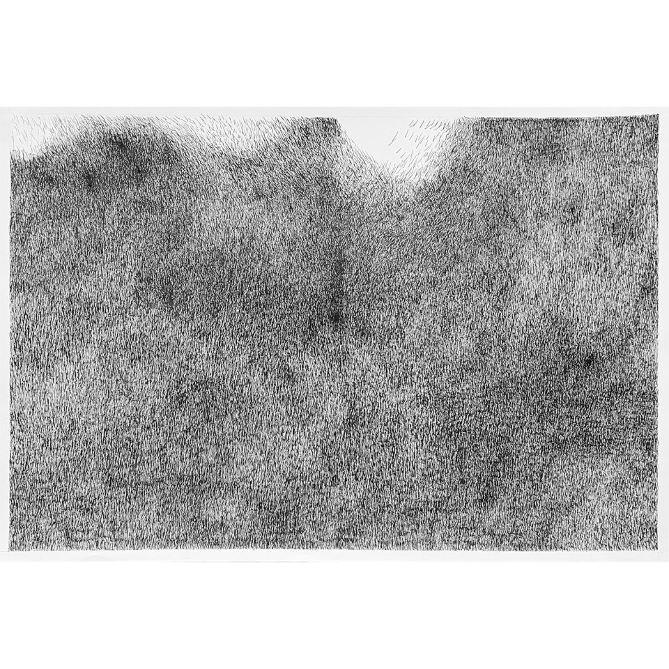 Bettina Paschke, Velvet (Nr.141). Tusche auf Papier, 2020, 40x60 cm