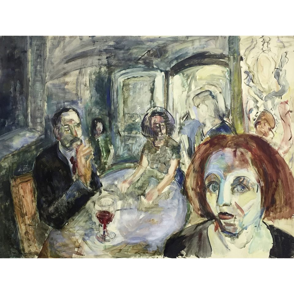 Wolfgang Reinke | Aufbruch zum Rostocker Künstlerfasching. Acryl auf Hartfaser, 1983