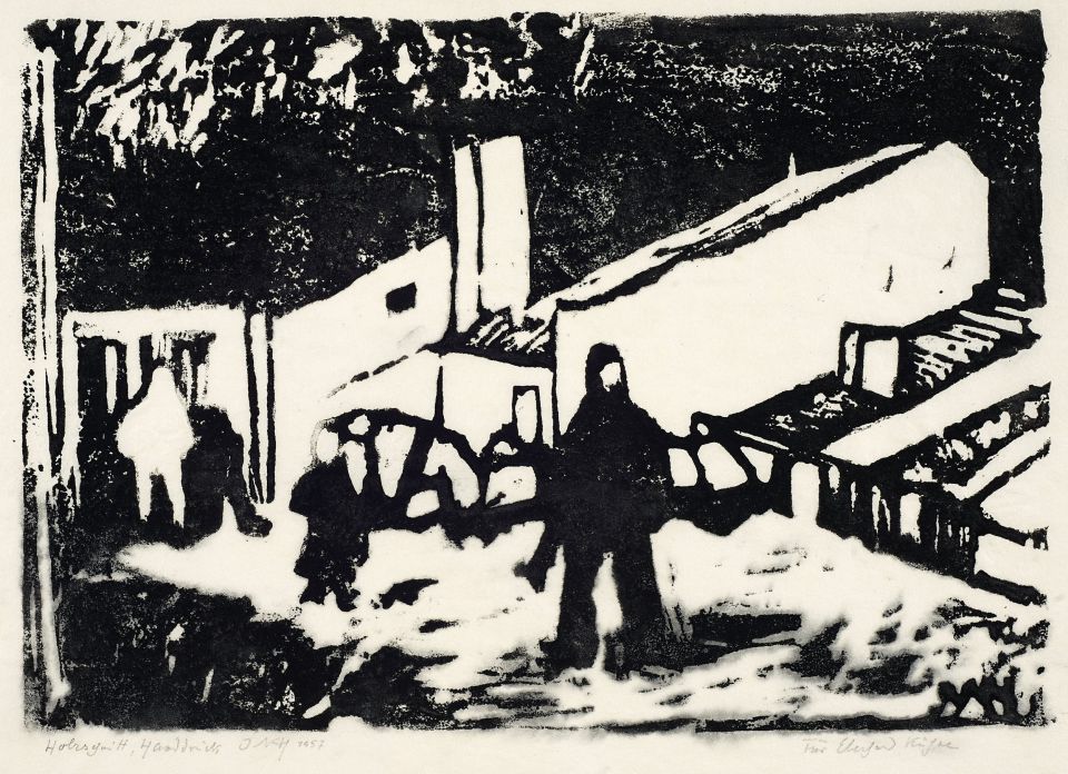 Otto Niemeyer-Holstein | o.T. | Holzschnitt | 1957 | 18,5 x 25,5 cm