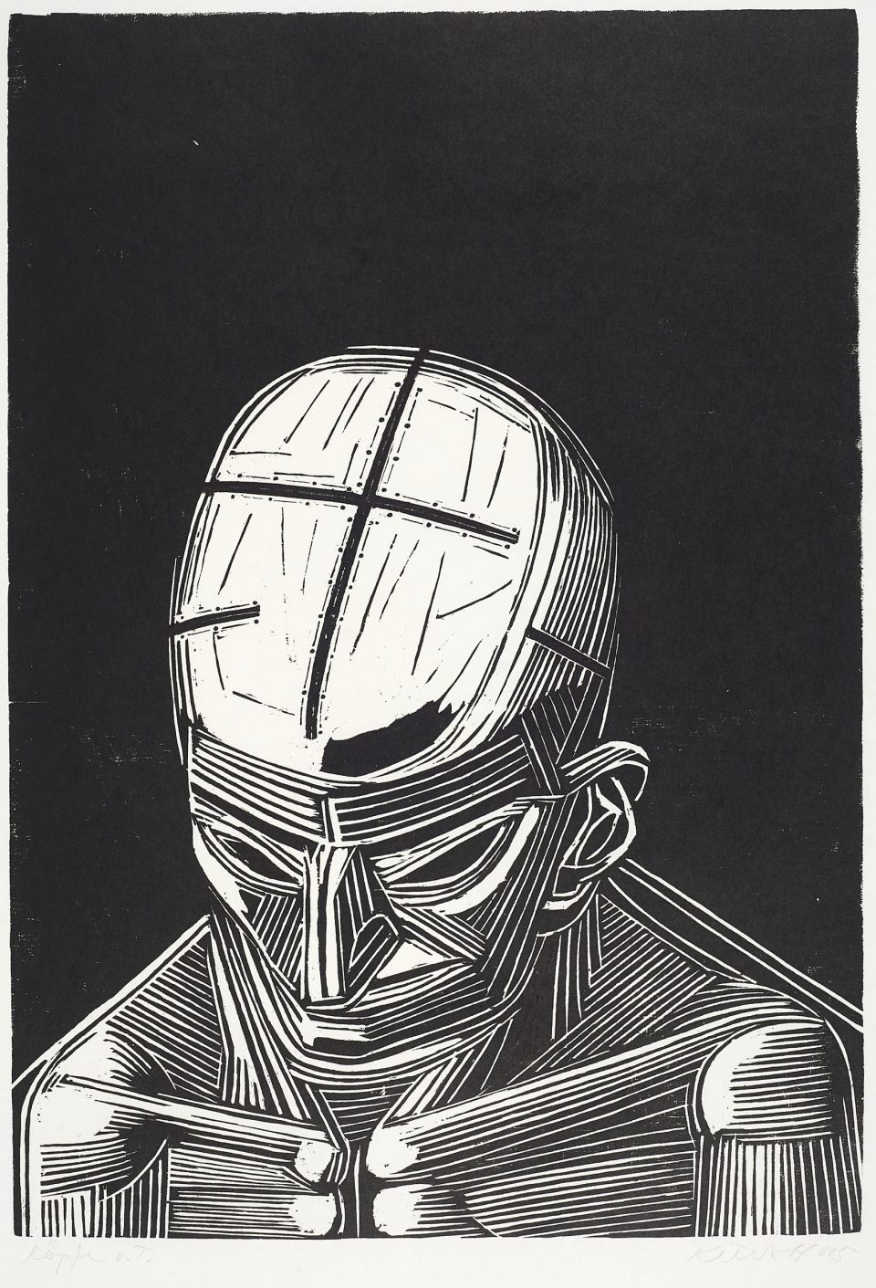 Rolf Kuhrt | o.T. aus Serie Köpfe | Holzschnitt | 2005 | 65,5 x 45,5 cm