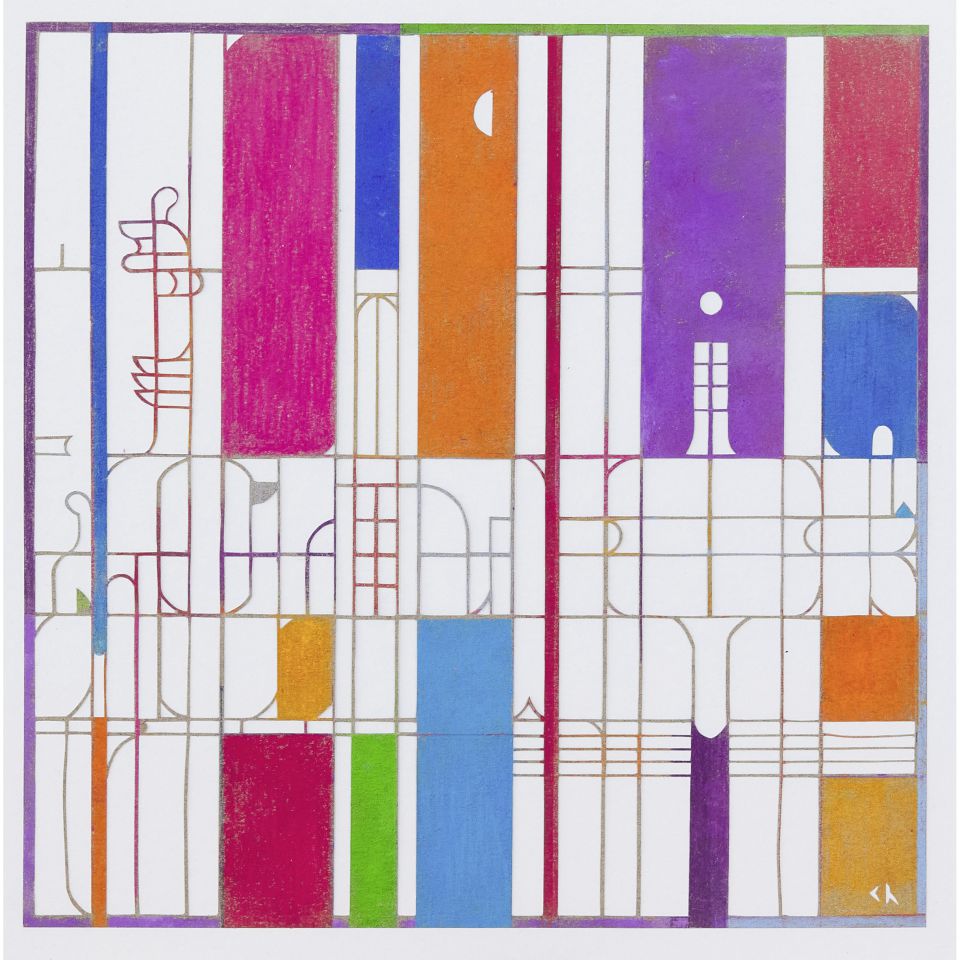 Christoph Chciuk, q. 2025, Papierschnitt, coloriert, 31x31 cm