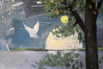 Der Sternenwanderer (Ausschnitt), 2015/2017, Acryl/ Öl/ Bleistift/ Sprühdose