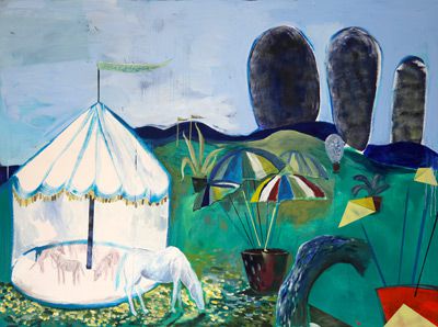 Karusell 1986, 2018,  Acryl/ Öl/ Buntstift