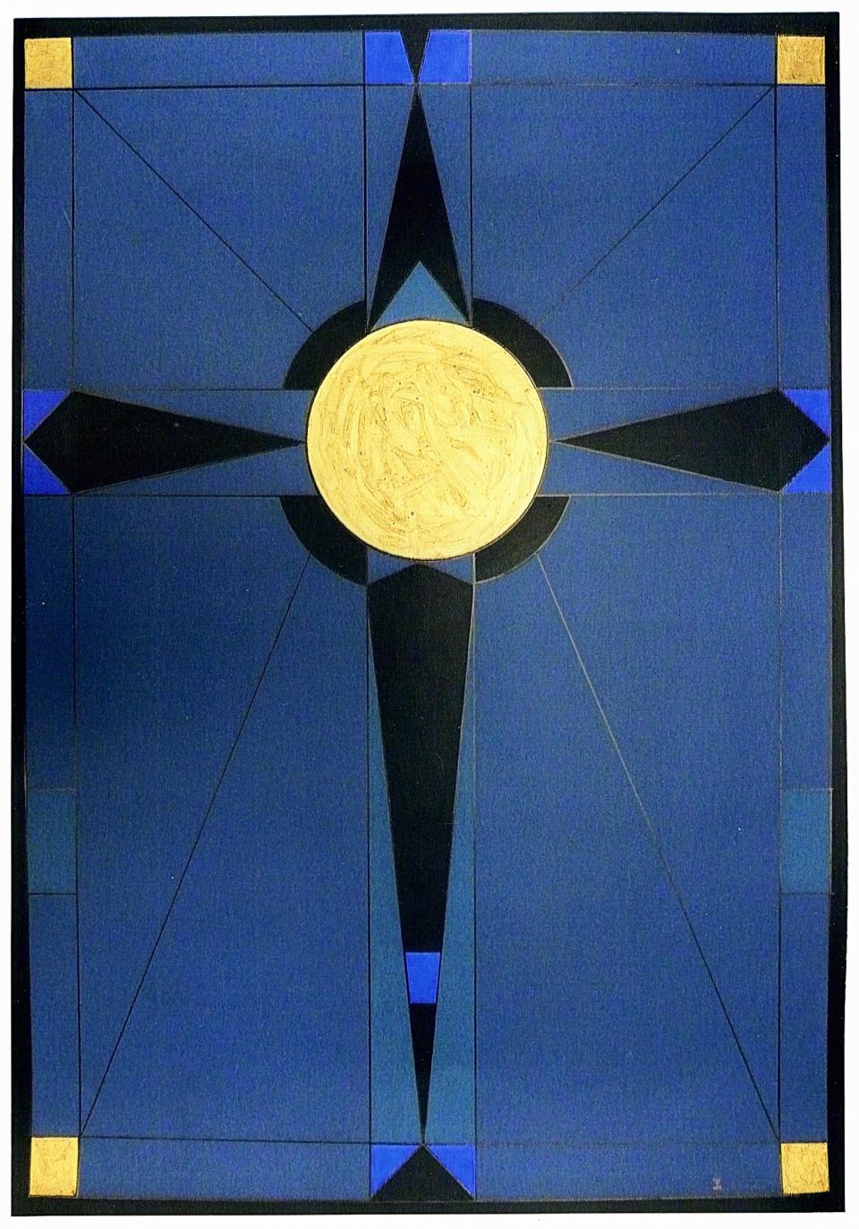 Michael Herloff: Sonnenkreuz. Acryl auf Steinpapier, 2020