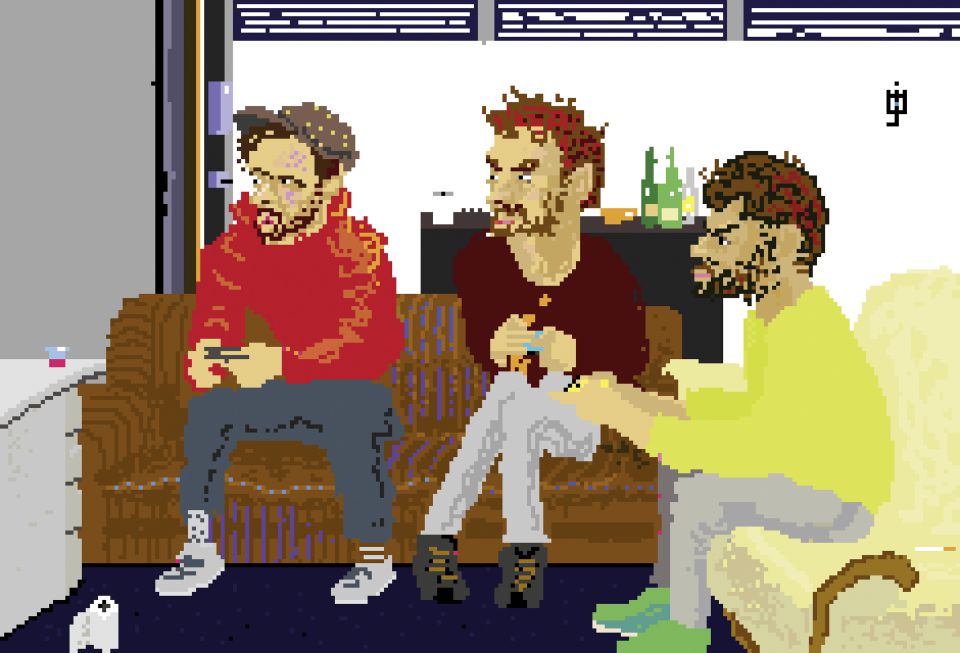 Moritz Jason Wippermann: Max, Sally & Arkardij. pixel on iPad, 2018