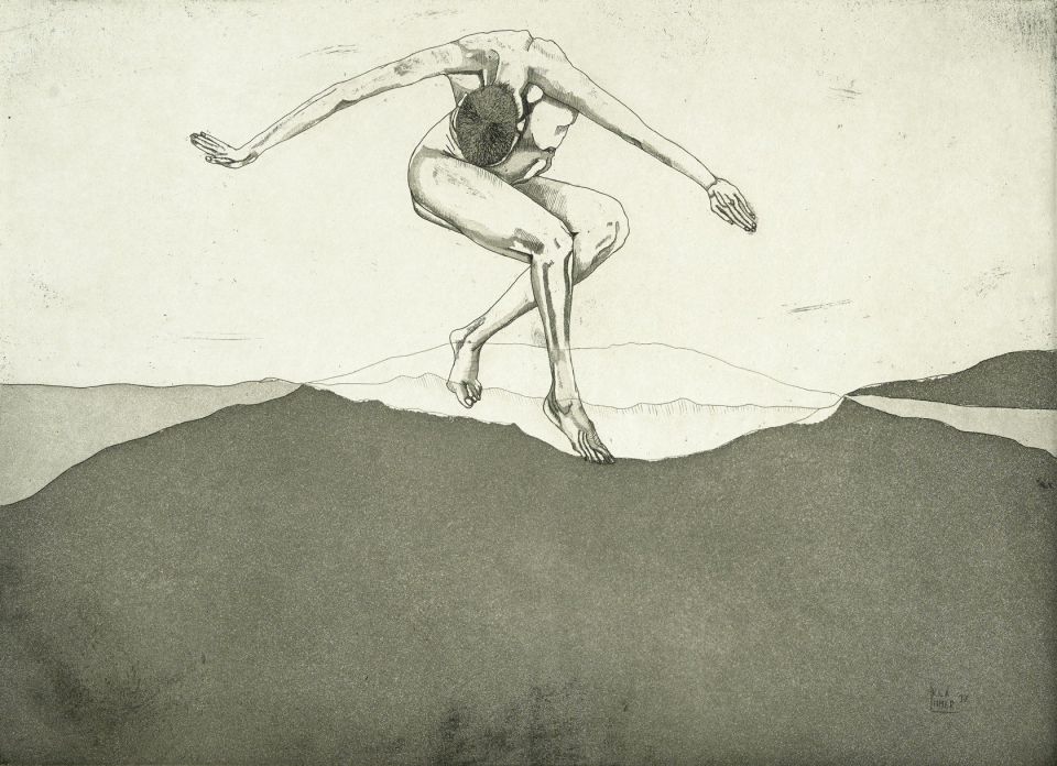 Lydia Klammer, Naturakt, Aquatinta, 2017, 46x37cm