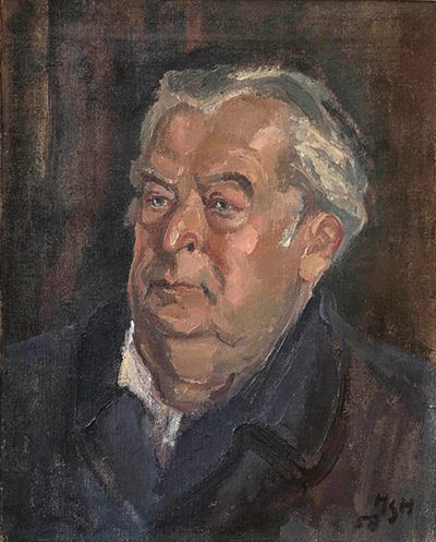 Hedwig Holtz-Sommer: Porträt Peter E., Öl auf Leinwand, 1958 (Leihgabe Hinstorff-Verlag)