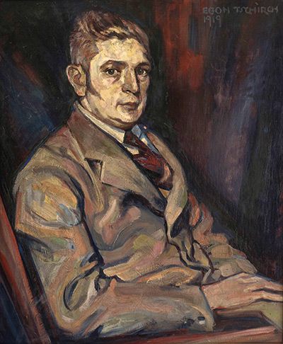 Egon Tschirch: Porträt Peter E., Öl auf Leinwand, um 1925 (Leihgabe Hinstorff-Verlag)