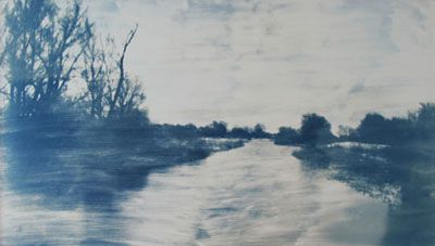 Ramona Czygan: Panta Rhei. 2011, Cyanotypie auf Aquarellpapier