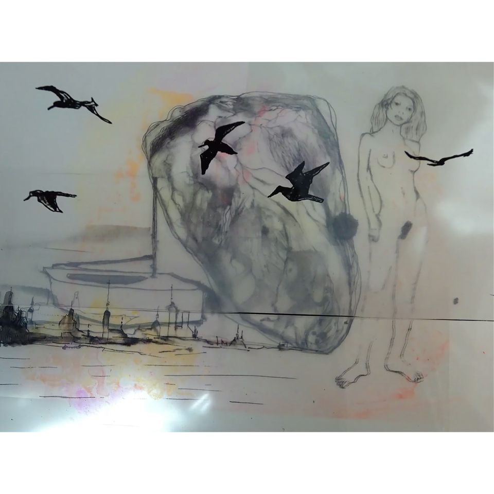 Juliane Ebner: aus der Serie BRANDEN. 2021-23, Mischtechnik auf Folie