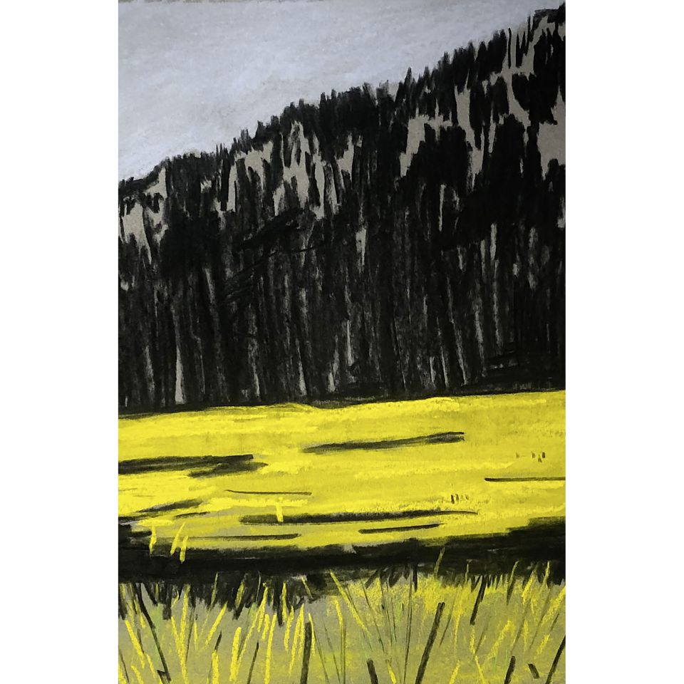 Christoph Knitter: A.F.L.G. 2. Pastell und Kohle auf Papier, 2023