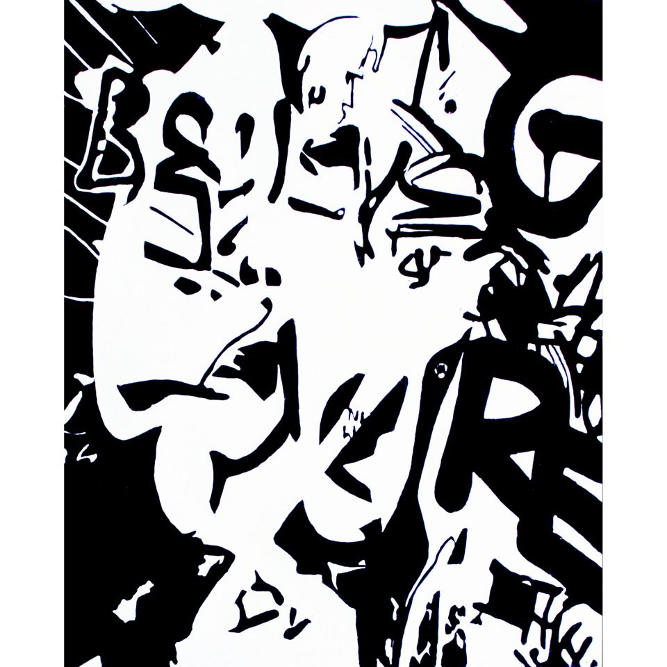 Wilko Hänsch: A1, SW. Linolschnitt, 2019, 50 x 40 cm