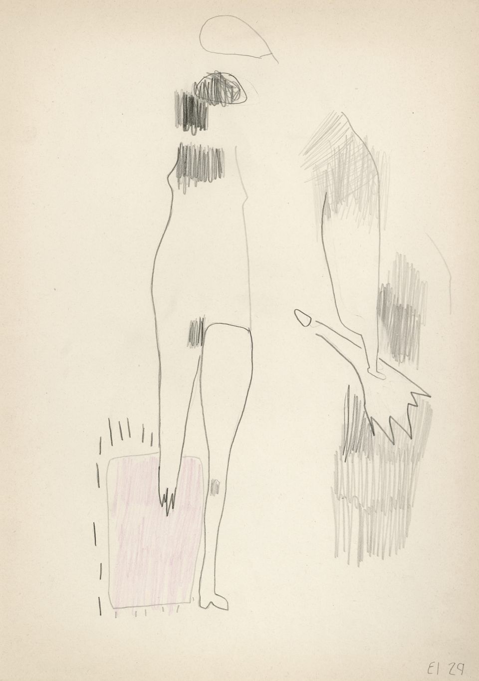 Pauline Stopp: aus der Serie `Ent|le|gen|heit, die´, Bleistift, Buntstift auf Papier, 2013, 42x29,7 cm, inkl. Rahmen 60x45 cm (520,00 €)